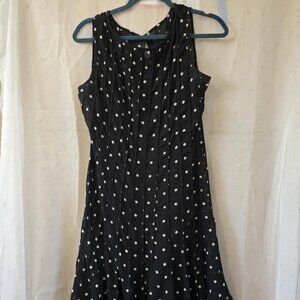 Polka Dot Dress Sheer Crepe with Slip